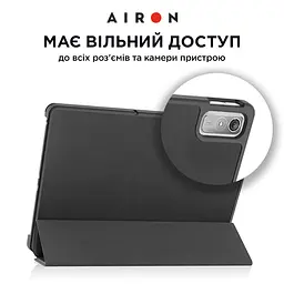 Чехол AIRON Premium для Lenovo Tab P11 2nd Gen (TB-350XU) 11,5" с защитной пленкой и салфеткой black - мініатюра 4