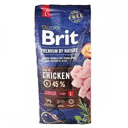 Сухий корм Brit Premium Dog Junior L 15 кг для цуценят великих порід (вагою від 25 до 45 кг) - мініатюра 3