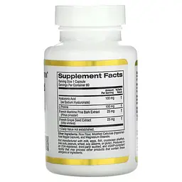 Гіалуронова кислота Hyaluronic Acid Complex 60 капсул California Gold Nutrition vit0006167 - мініатюра 2