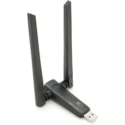 Бездротовий мережний адаптер Voltronic Wi-Fi-USB Merlion LV-UAC21, RTL8811CU, з 2-ма антенами 10см, 802.11 a/b/g/n, 600MB, 2.4 GHz, Blister Q50