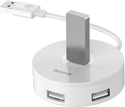 Usb розгалужувач - перехідник Baseus Round Box Hub Adapter (Type-C to Usb3.0x1 + Usb2.0x3) білий - мініатюра 5