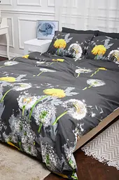 Комплект постільної білизни Moon&Star King Size 220x240 наволочки 2х40х60 Dandelion Black Бязь Gold Люкс