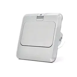 Розетка універсальна + 1 Shuko + 1RJ-45 висувна із заземленням J02L, Input: AC 100-250V 13A, Silver - мініатюра 2