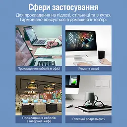 Плоский кабель-удлинитель Ethernet Vention 0,5 м сетевой патч-корд RJ45 8P8C штекер для подключения к порту и гнездо для кабеля Cat.7 10 Гбит/с для прокладки вдоль стен и в узких промежутках полоса пропускания 600 МГц чёрный (ICBBD) - миниатюра 10