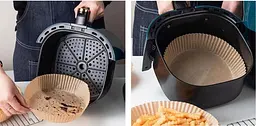 Паперові вкладиші круглі для аерофритюрниці Air Fryer Liners 50 шт термостійкі 160×45 мм Коричневий - мініатюра 2