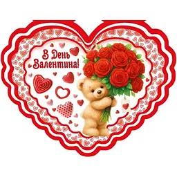 Валентинка подвійна ЕТЮД "В День Валентина" 14х10,5см 10шт/уп МСТ-044у