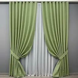 Комплект штор VR-Textil Ashen Night блекаут 2 шт 150x290 см оливковий (1841ш) - мініатюра 2