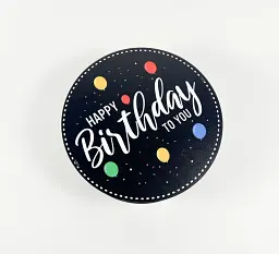 Коробка чорна кругла "Happy Birthday to You" - мініатюра 2