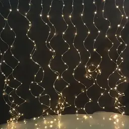 Гірлянда світлодіодна Нитка Роса 3х3м 300 led тепла штора з пультом USB - мініатюра 2
