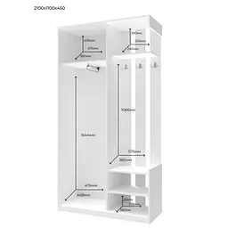 Передпокій Doros City One Door Білий 1 Дзеркало 110х45х210 (44900058) - мініатюра 6