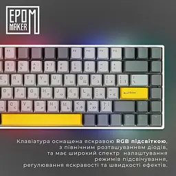 Клавіатура Epomaker EP84 Wisteria Linear White механічна бездротова (EP84-W-WL) - мініатюра 10