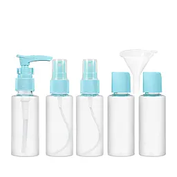 Дорожній набір ємностей для косметики WH Travel Bottles Set. 5 шт, Блакитний - мініатюра 2