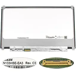 Матриця 13.3 N133HSE-EA3 Rev. С3 (1920*1080 30pin (eDP IPS) LED SLIM (вертикальні вушки) матова роз'єм ліворуч знизу)
