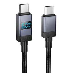 Кабель Hoco X118 Generous 60W charging data cable with display Type-C to Type-C Black