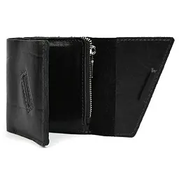 Шкіряне портмоне чорне глянсове GRANDE PELLE 10х10х2 см acs0032092 - мініатюра 2