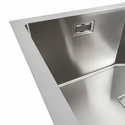 Кухонна мийка Platinum Handmade нержавійка 58x43B HSB (квадратний сифон 3,0/1,0), Нержавіюча сталь - мініатюра 4