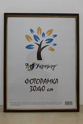 Фоторамка 30х40, світло-коричнева із золотою вставкою, 1511-5120, СКЛО + КАРТОН                                                                                          