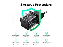 Мережевий зарядний пристрій BASEUS Palm Fast Charger 20 W Cluster Black (P10111602113-00) - мініатюра 6