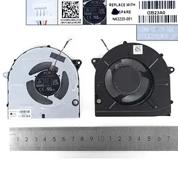 Вентилятор кулер для HP Pavilion PRO 16 16-AB 16T-AB TPN-W161, (12V, N63220-001, FQWM DFSCK22105182B) - мініатюра 3
