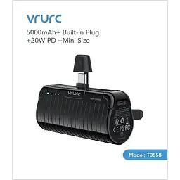 Портативний зарядний пристрій Vrurc USB C для iPhone 15 5000 mAh Mini швидка зарядка PD 20W Compact Charging Bank - мініатюра 7