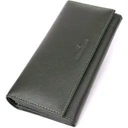Горизонтальний гаманець у два складення з натуральної шкіри ST Leather 23067 зелений