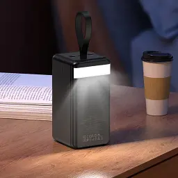 Портативна батарея Powerbank Hoco J123D Element 22.5W+PD20W with LCD and LED-lamp 90000mAh Black - мініатюра 7
