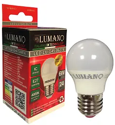 Лампочка світлодіодна Лампа LED ДШ 6W E27 4000K 540Lm LU-G45-06274 TM LUMANO