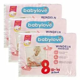 Підгузки Babylove Premium 8 (18+) кг 84 шт