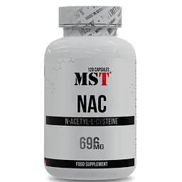 N-ацетил L-цистеїн MST Nutrition NAC, 120 капсул для захісту печінки та виведення токсинів