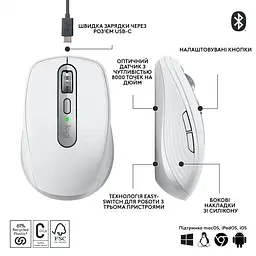 Бездротова миша Logitech MX Anywhere 3S Wireless Pale Grey (910-006930) - мініатюра 6