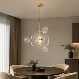 Світлодіодна підвісна люстра Artlight 81617/300-3GD з центральною скляною кулею та трьома декоративними кулями, 15W