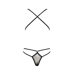 Боді монокіні з декольте Passion ERZA Body black L/XL - мініатюра 4