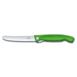 Кухонний ніж Victorinox SwissClassic Foldable Paring лезо 11см хвил. з зел. ручкою (блістер) - мініатюра 6