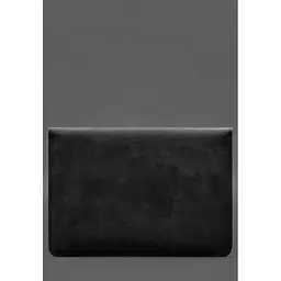 Чохол-конверт BlankNote Crazy Horse із клапаном шкіра+фетр для MacBook 15 Чорний - мініатюра 2