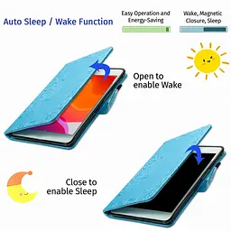 Шкіряний чохол Art Case з візитницею для Samsung Galaxy Tab S7+ Блакитний - мініатюра 5