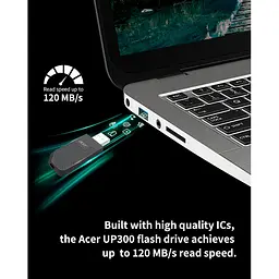 USB флеш-накопичувач Acer UP300 256GB USB 3.2 Black (BL.9BWWA.528) - мініатюра 3