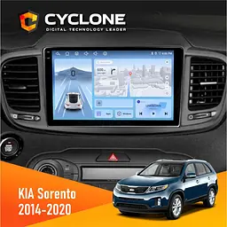 Штатна магнітола KIA Sorento 2014-2020 Cyclone C10-012 4x64, DSP, 4G Cyclone (НФ-00007734)