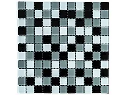 Мозаїка з декоративного скла STICKER WALL 298*298*4,5мм Чорно-сіра SW-00002369 - мініатюра 2