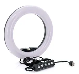 Селфи-лампа LED кольцевая Voltronic MJ-20 RGB 20см + штатив - мініатюра 3