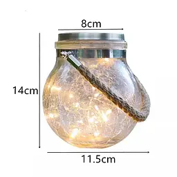 Декоративна кришталева скляна LED куля для тераси / Садовий ліхтар на сонячній батареї garden light jar - мініатюра 8