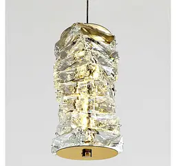 Золотий циліндричний підвіс із фактурного прозорого скла Artlight 511326GD - мініатюра 3