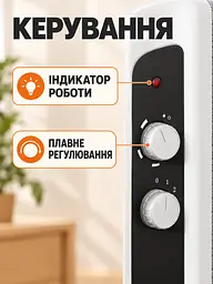 Електричний обігрівач 2000 Вт з терморегулятором підлоговий білий (37261157) - мініатюра 4