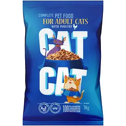 Сухий корм Quattro Cat Cat для котів з м'ясом птиці 1 кг
