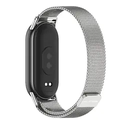 Ремінець металевий Mijobs міланське плетіння для фітнес браслета Xiaomi Mi Smart Band 8 Silver - мініатюра 2