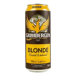 Пиво Grimbergen Blonde, світле 6.7%, з/б, 0,5 л - мініатюра 2