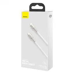 Кабель Baseus Cafule Metal USB-C to Lightning PD 20W 2m White (CATLJK-B02) [71406] - мініатюра 7
