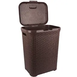 Кошик для білизни Violet House Роттанг, з кришкою, 55 л, бежевий (0726 Роттанг LATTE с/к 55 л) - мініатюра 2