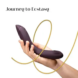 Лубрикант Womanizer OG + 50 мл - Вибратор для точки G c вакуумной стимуляцией, 17.6х3.9 см баклажановый - миниатюра 11