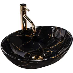 Умивальник Rea Sofia marble black накладний REA-U5611, Чорний