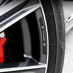 Емблема обода колеса Citroen 4 шт Алюміній наклейка на диски на скотчі Чорні - мініатюра 3